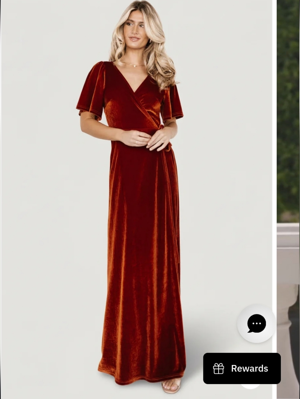 New Baltic born Meghan Velvet Wrap Dress Rust Wedding Western Preppy Boho Womens